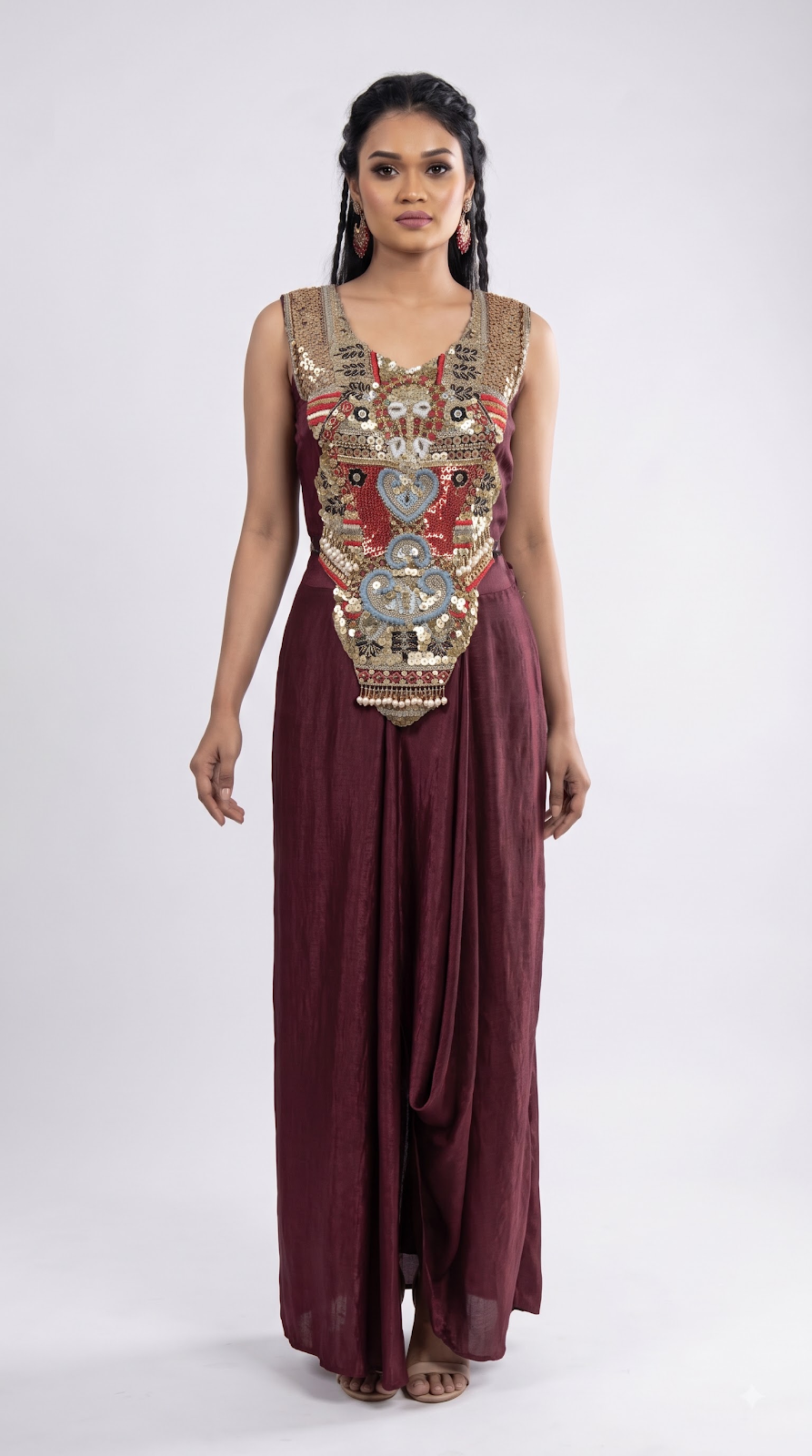 Crimson Sovereign Cape Gown